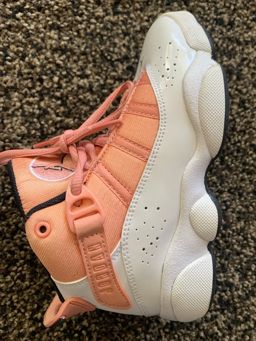 Kids Mid-Top Jordan Sneakers in Pink and White size 12C